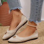 Women's Ballet Flats with Decorative Ornament