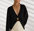 Elegant V-Neck Cardigan with Decorative Button