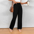 Women's Elegant High-Waist Trousers with Side Pockets