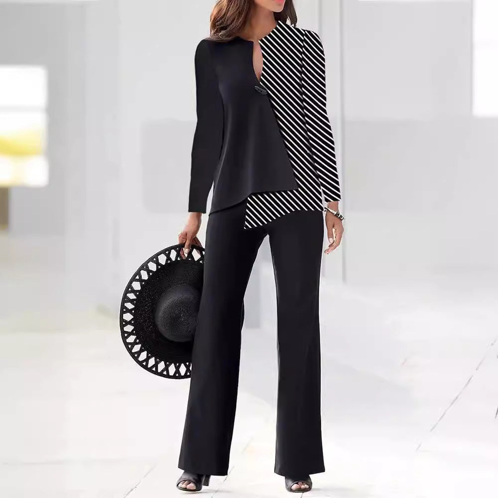 Modern Asymmetric Trouser Suit Set