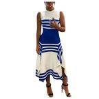 Women's Asymmetrical Striped Maxi Dress