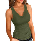 Women's Sleeveless V-Neck Top with Form-Fitting Cut