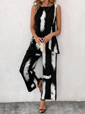 Women's Blouse Set with Casual Cut and Trendy Pattern