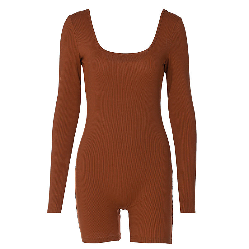 Women's Long-Sleeve Bodysuit with Square Neckline