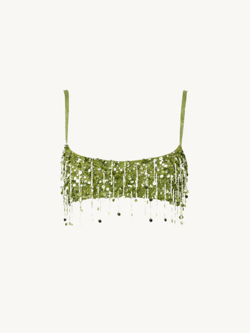 Sparkling Mini Skirt with Sequins and Fringe