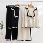 Elegant Loungewear Set with Contrast Details