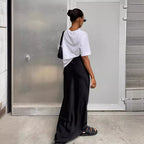 Women's High-Waisted Maxi Skirt with Side Slit