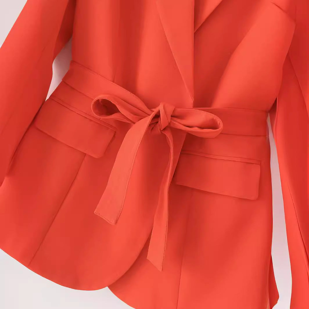 Women's Tailored Blazer with Belt Detail