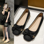Women's Ballet Flats with Elegant Bow Detail and Soft Footbed