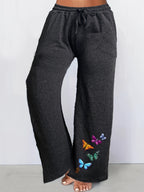 Women's Casual Pants with Butterfly Print