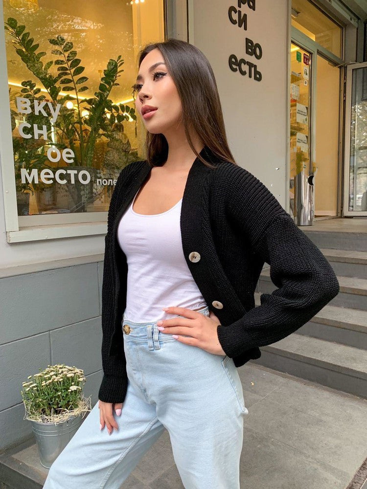 Women's Knit Cardigan with Button Detail