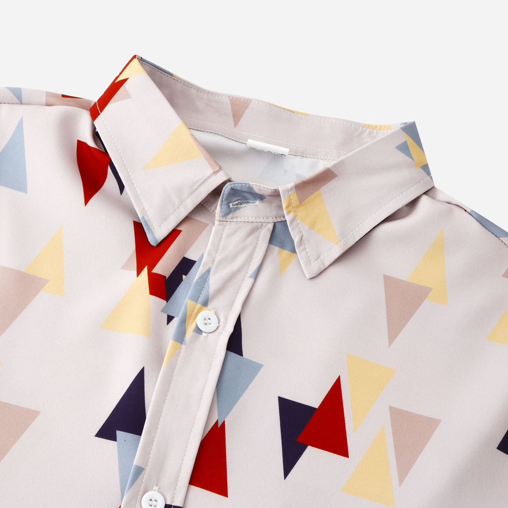 Women's Long-Sleeve Blouse in Modern Geometric Design