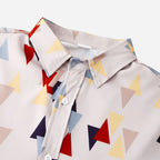 Women's Long-Sleeve Blouse in Modern Geometric Design