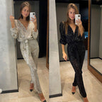 Glamorous V-Neck Jumpsuit with Waist Belt