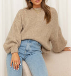 Women's Cozy Oversized Sweater with Voluminous Sleeves