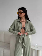 Women's Relaxed Top and Wide Leg Trousers