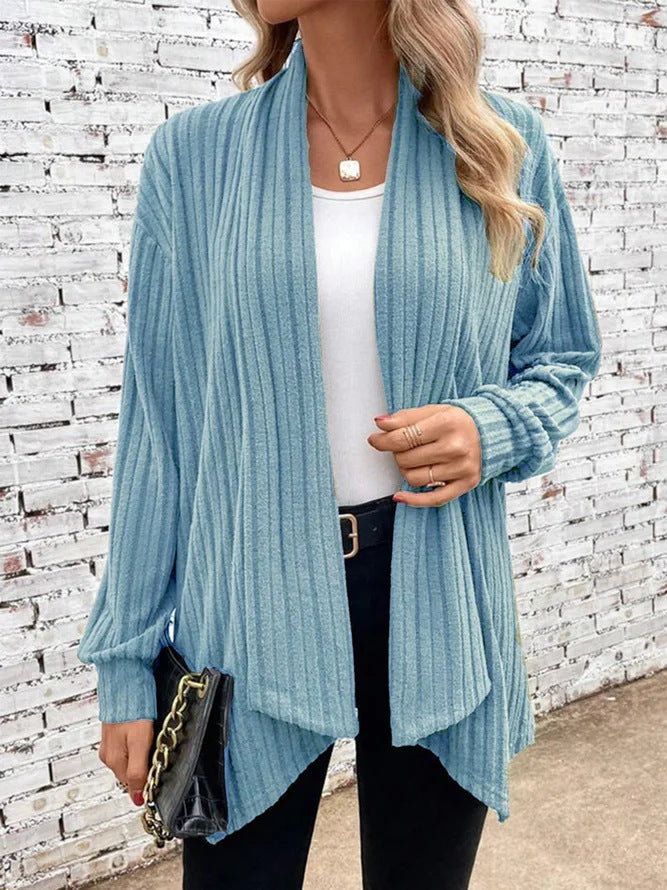Women's Trendy Cardigan with Textured Design and Open Cut