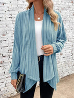 Women's Trendy Cardigan with Textured Design and Open Cut