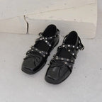 Women's Ballet Flats with Straps and Lacing