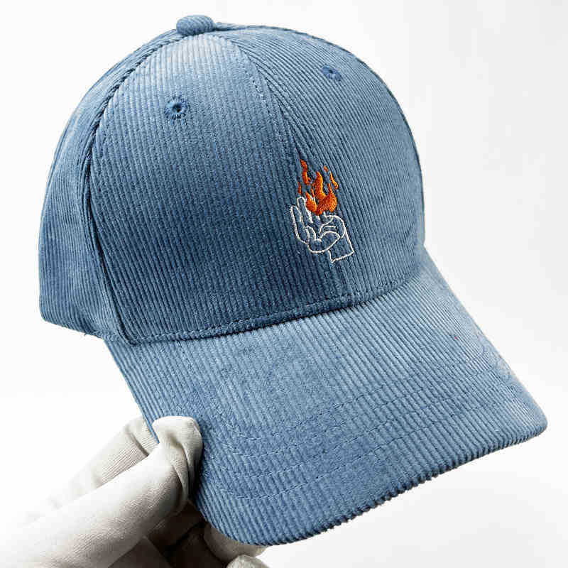 Corduroy Graphic Baseball Cap