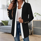 Women's Elegant Chic Blazer Jacket with Contrast Details