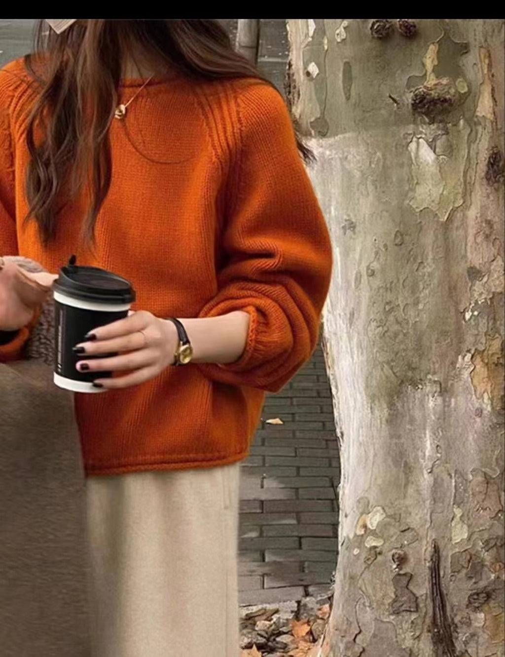 Women's Cozy Knit Sweater with Casual Cut and Airy Sleeves