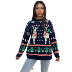 Women's Festive Knit Sweater with Holiday Motif
