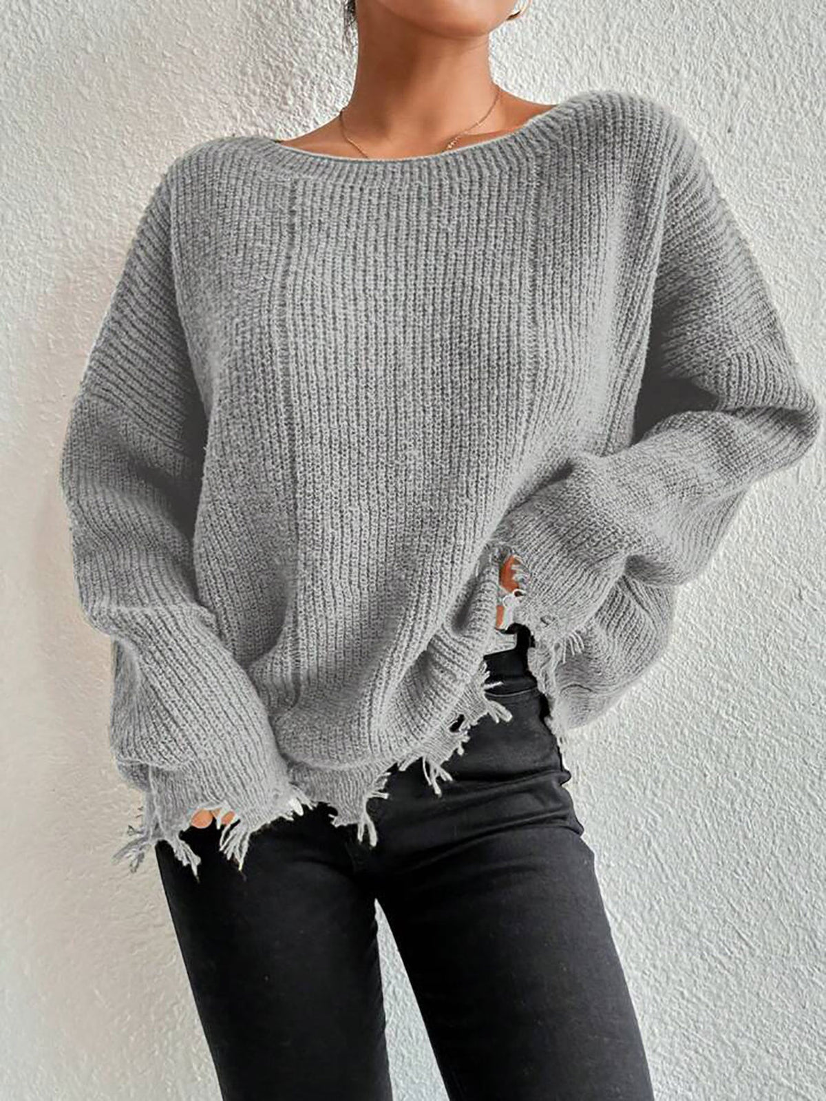 Women's Cotton Sweater with Oversized Fit