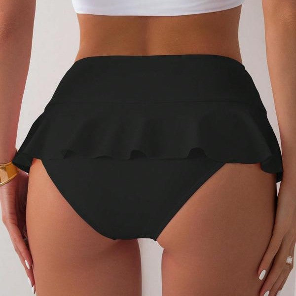 Women's Swim Set with Elegant Ruffle and High Waist
