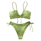 Women's Bandeau Bikini with Double Straps and Ties
