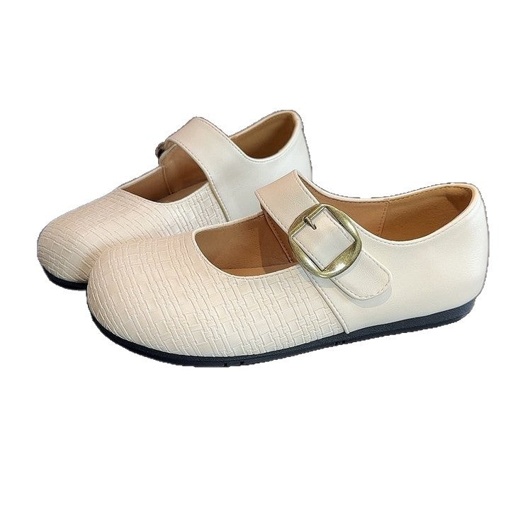 Women's Ballet Flats with Elegant Buckle and Comfortable Footbed