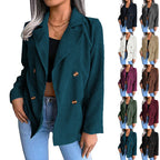 Women's Corduroy Jacket with Double-Breasted Button Placket and Modern Cut