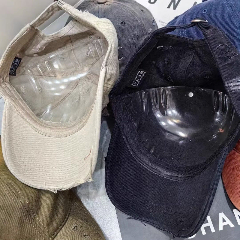 Men's Distressed Denim Baseball Cap