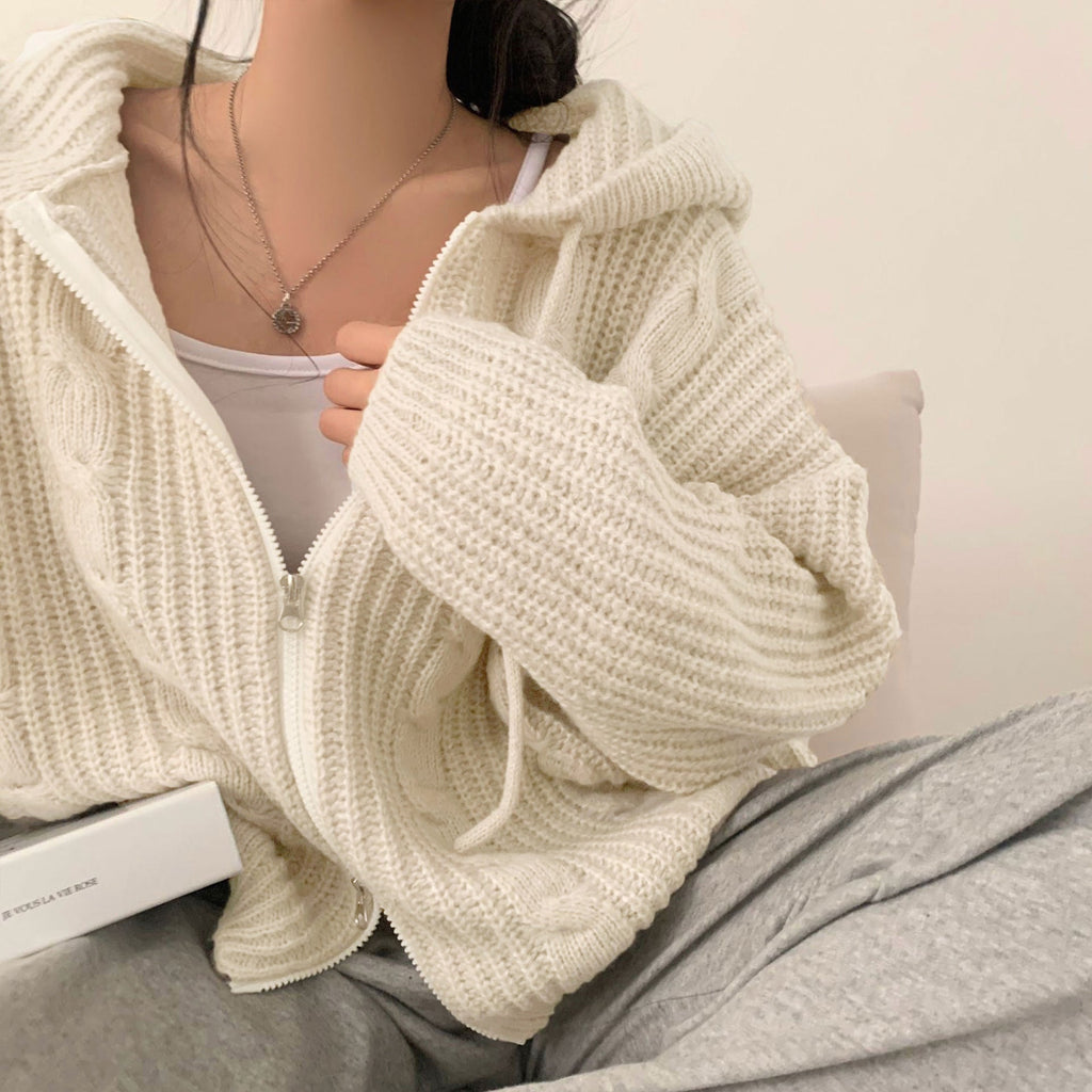 Women's Hooded Zip-Up Cardigan