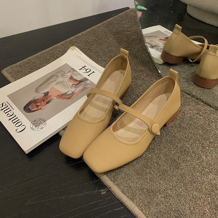 Women's Ballet Flats with Elegant Strap and Textured Finish