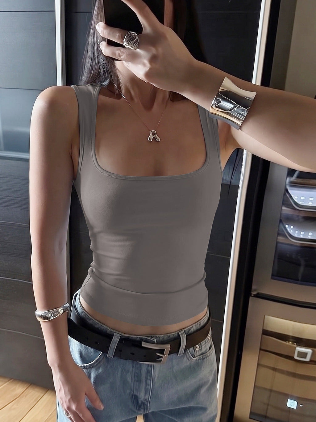 Women's Basic Tank Top with High-Quality Stretch