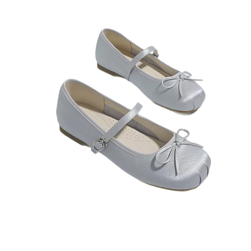 Women's Ballet Flats with Elegant Shine and Playful Bow Detail