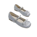 Women's Ballet Flats with Elegant Shine and Playful Bow Detail