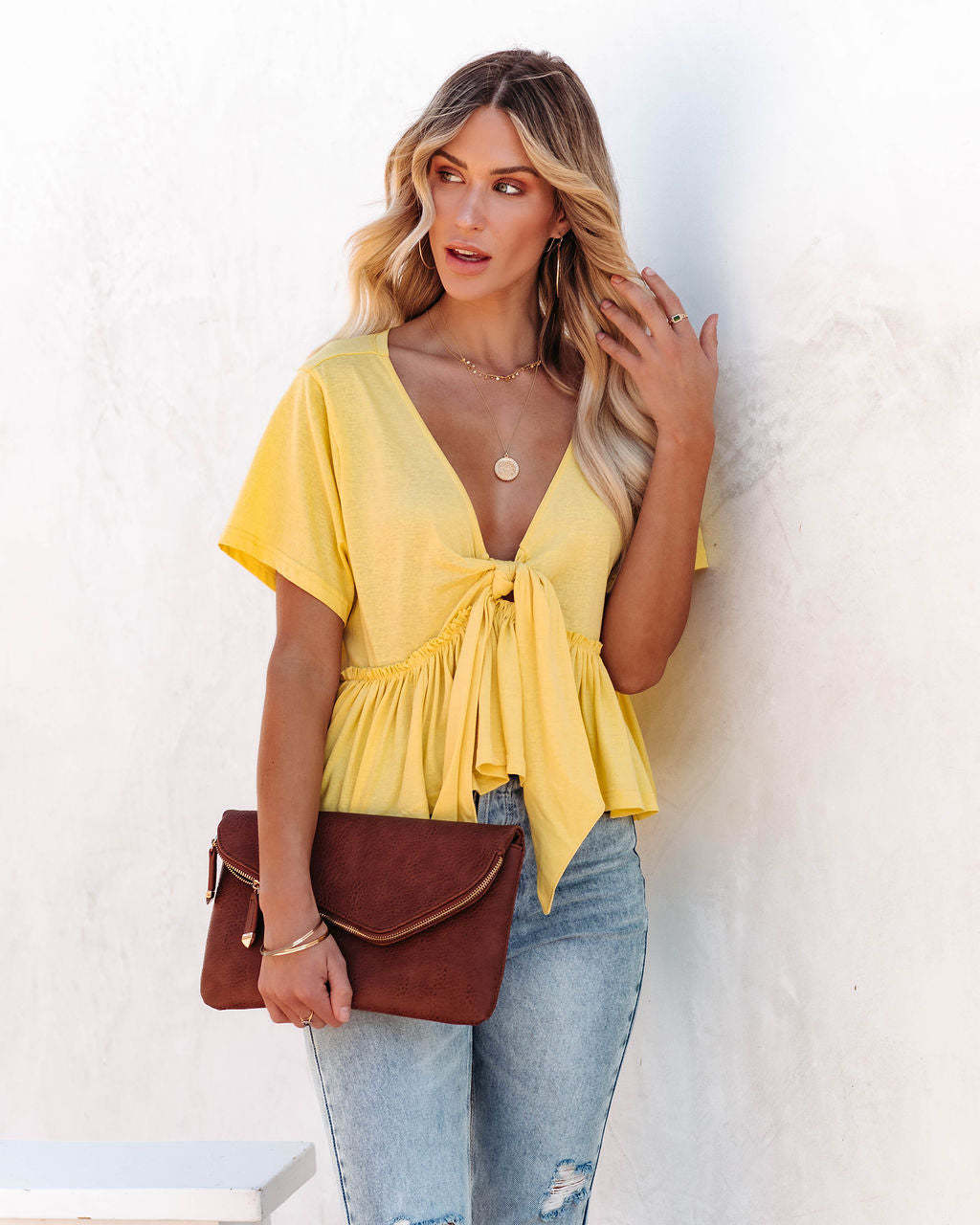Women's Loose-Fit Blouse with Deep V-Neck