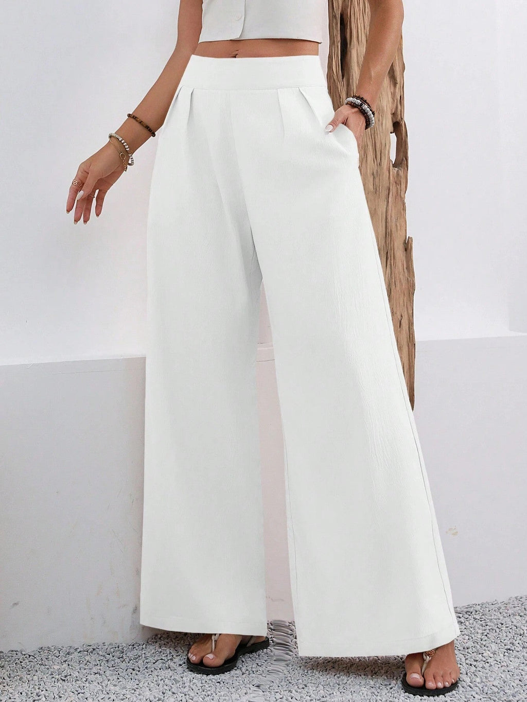 Women's Elegant Wide-Leg Pleated Pants