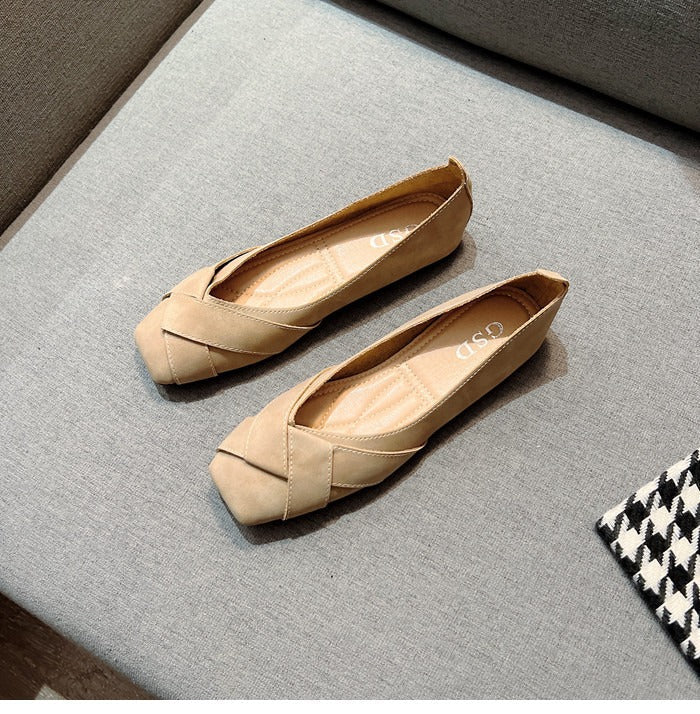 Women's Ballet Flats with Elegant Cross-Strap Design