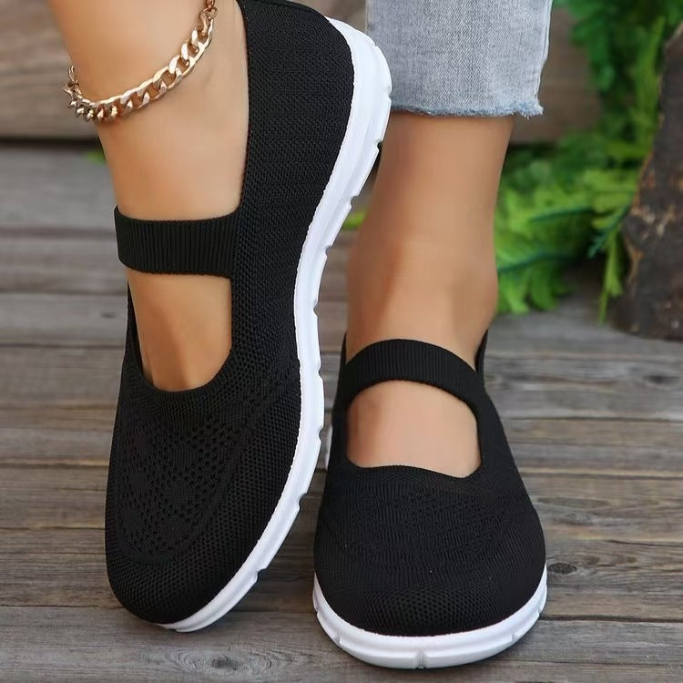 Women's Breathable and Flexible Ballet Flats with Elastic Strap