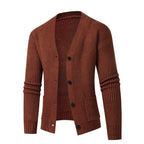 Women's Striped Cardigan with Modern Cut and Practical Pockets