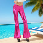 Women's High-Gloss Flared Pants