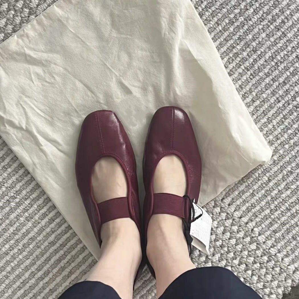 Women's Ballet Flats with Flexible Strap Design and Comfortable Insole
