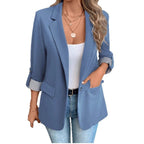 Women's Elegant Blazer with Striped Sleeves