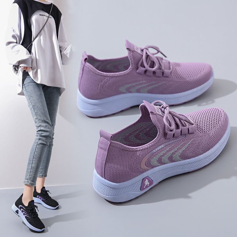 Women's Breathable Running Shoes with Flexible Sole and Innovative Upper