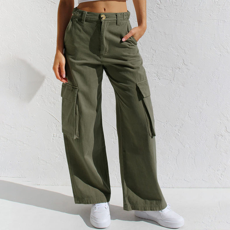 Women's Wide-Leg Cargo Pants with Practical Pockets