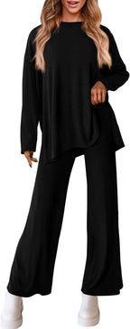 Leisure Suit with Casual Cut and Wide Leg