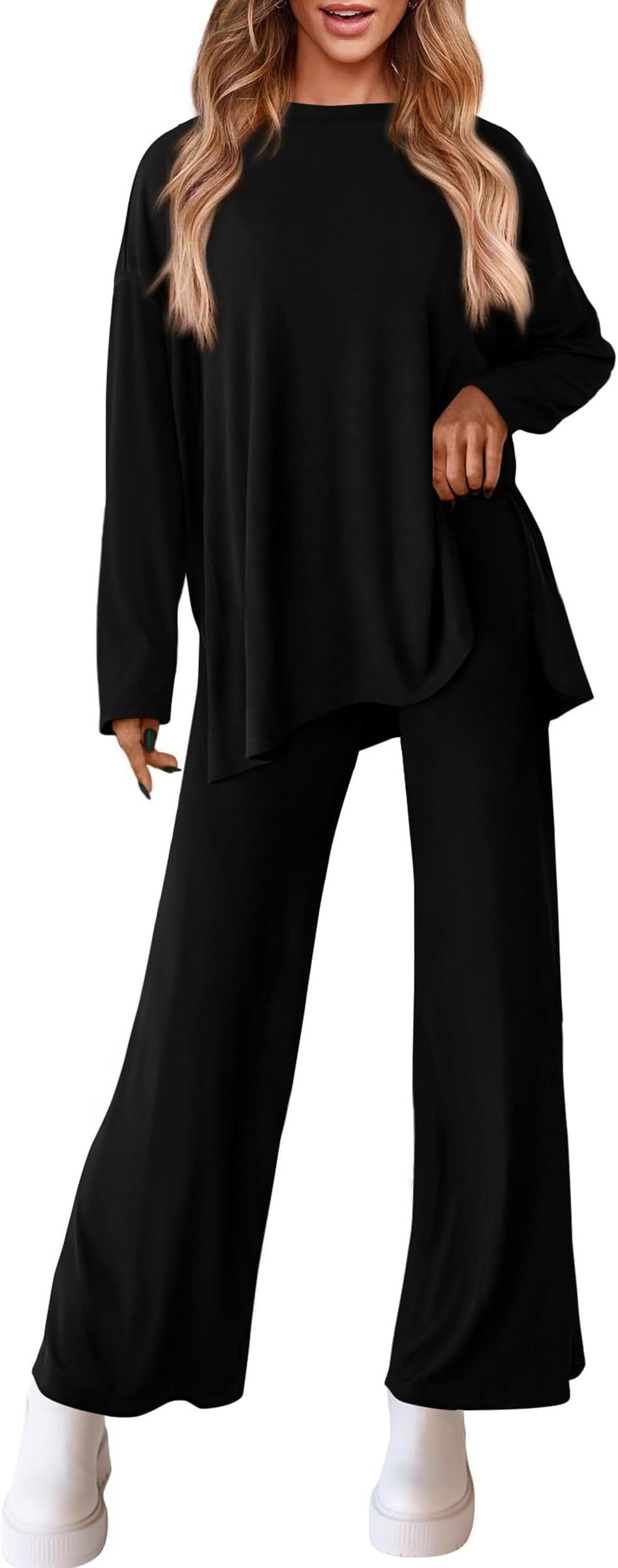 Leisure Suit with Casual Cut and Wide Leg